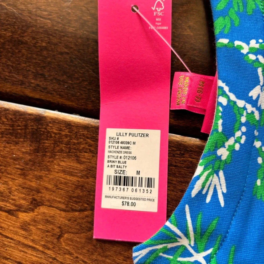 NWT - Lilly Pulitzer - Girls Blue and Green Botanical Dress - Picture 5 of 5